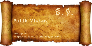 Bulik Vivien névjegykártya